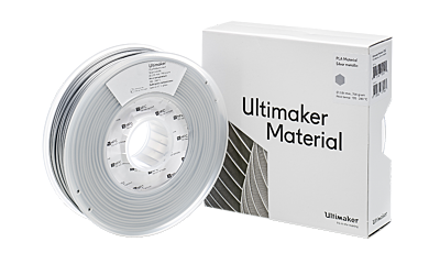 Ultimaker PLA Silver Metallic Boxed