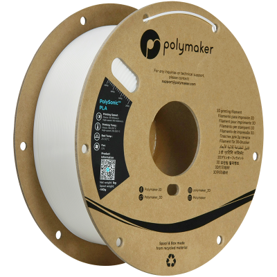 Polymaker PolySonic PLA Filament - High Speed PLA White - 1KG 1.75mm