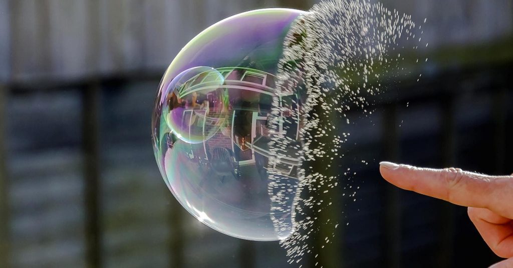 a bubble being burst
