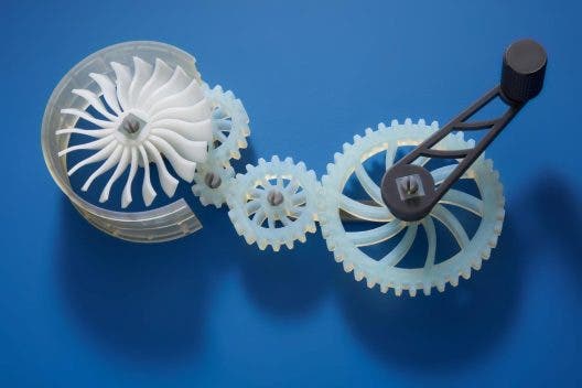 A set of 3D printed gears