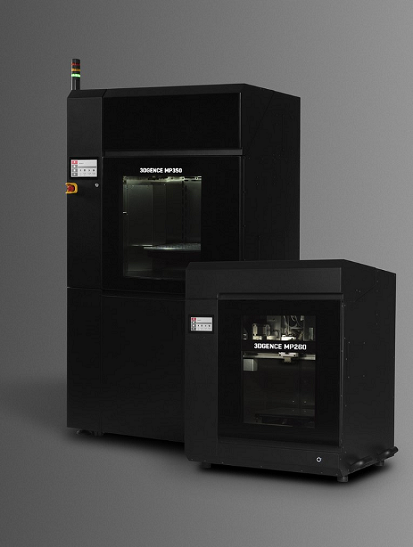 Two 3DGence printers, an MP260 and an MP350