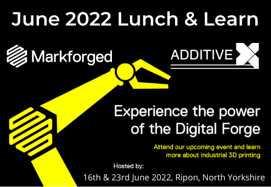 A poster for a Markforged event