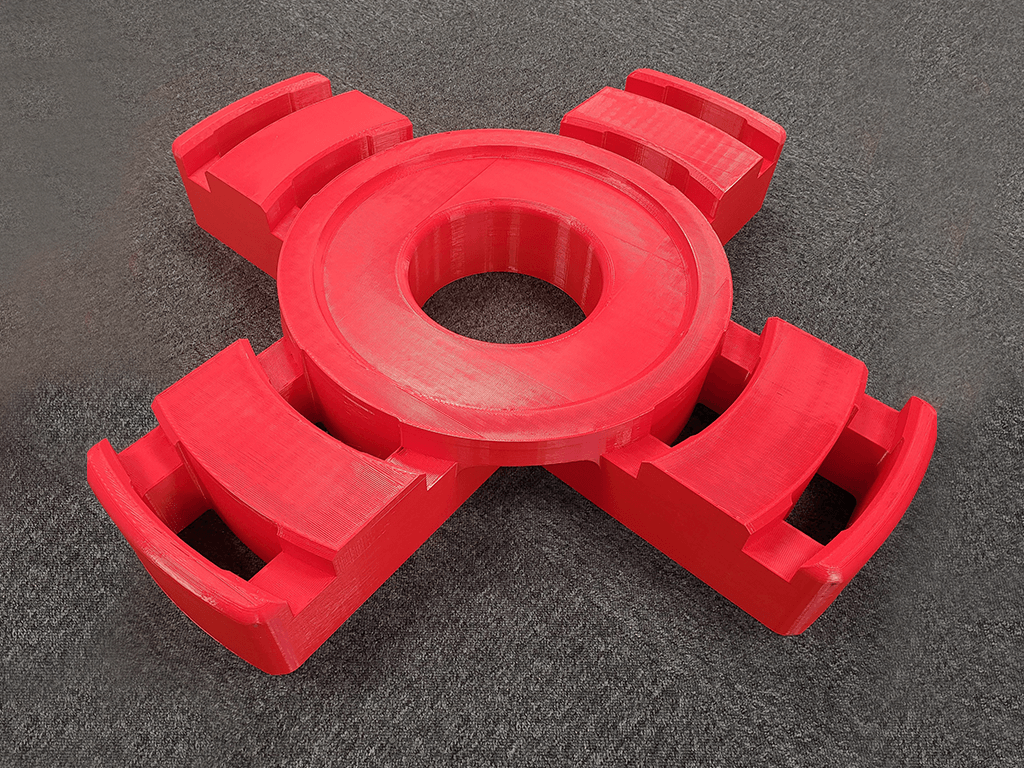 a large 3d printed part created by a builder machine