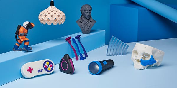 an assortment of 3d printed parts: from a bust of doctor strange to facial skeleton bones