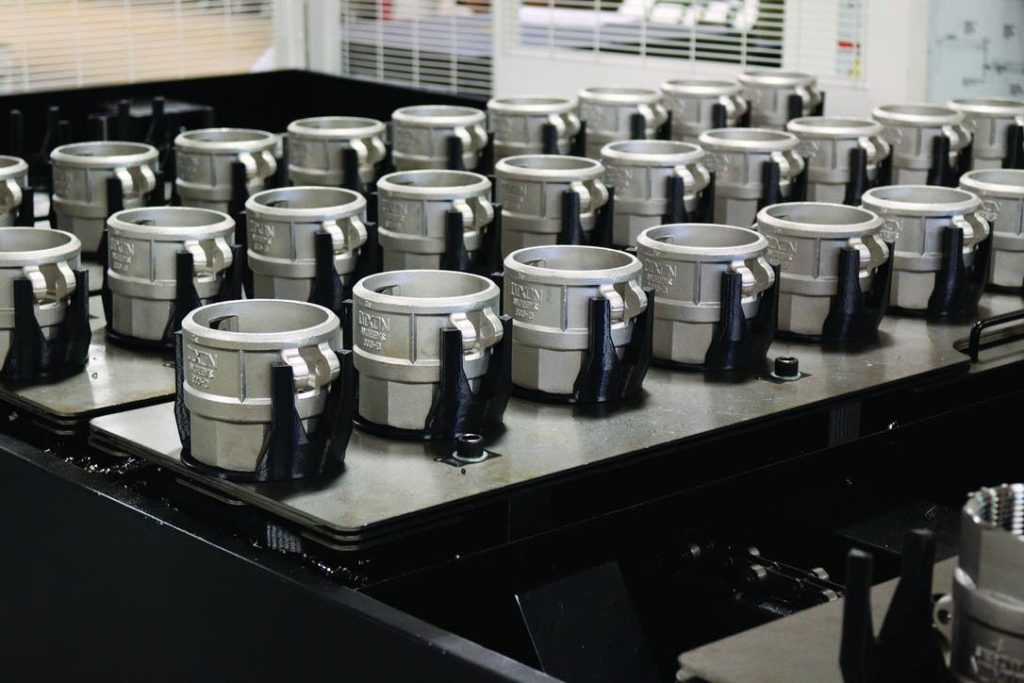 multiple rows of 3d printed dixon valves