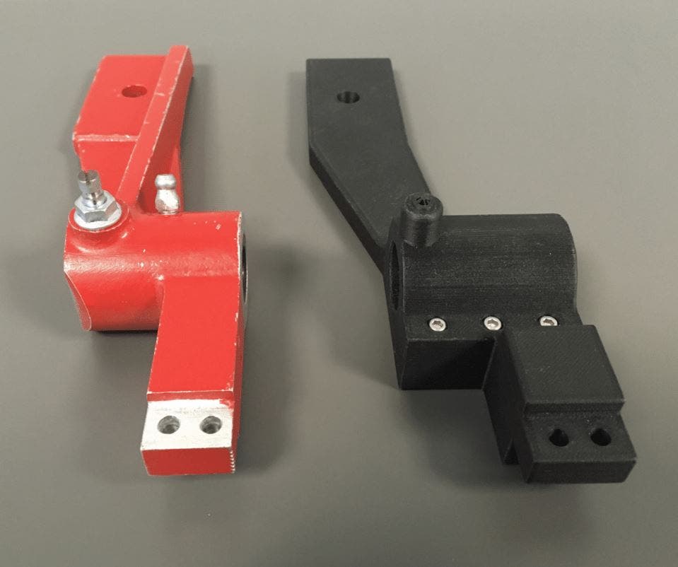 two parts: the first is not 3-d printed, and the latter 3 parts are 3d printed