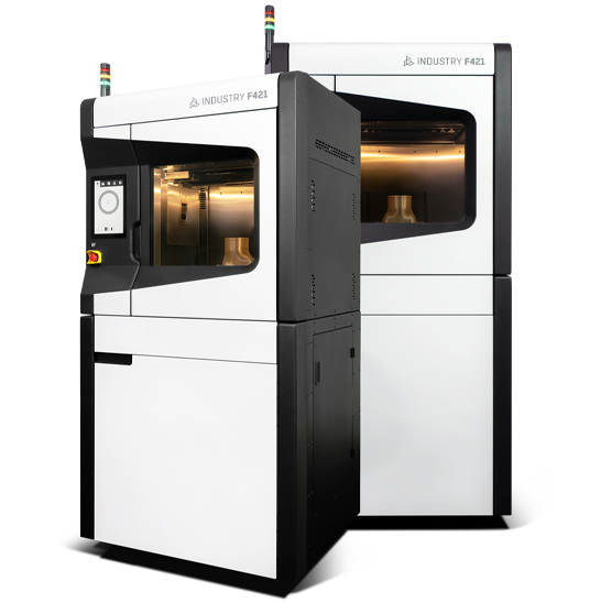Two large Industry F421 3D printers