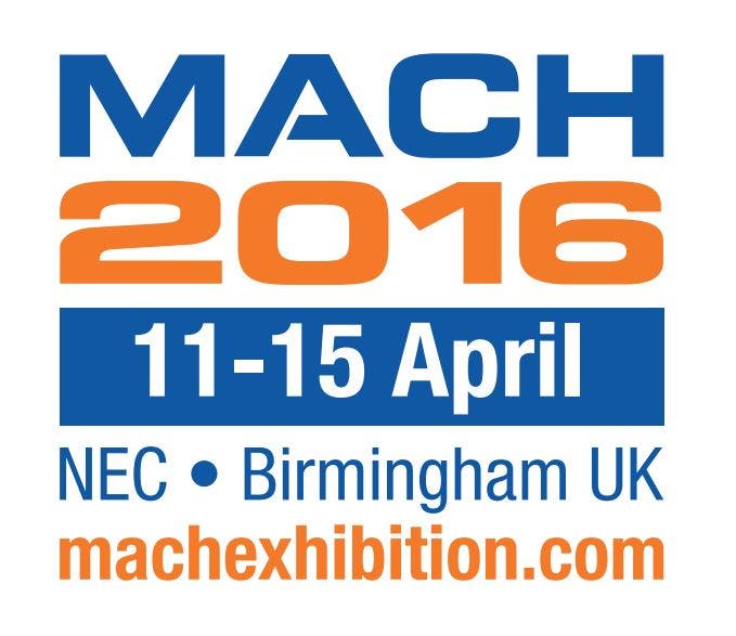 a poster for the mach manufacturing in motion exhibition in 2016 at the birmingham nec