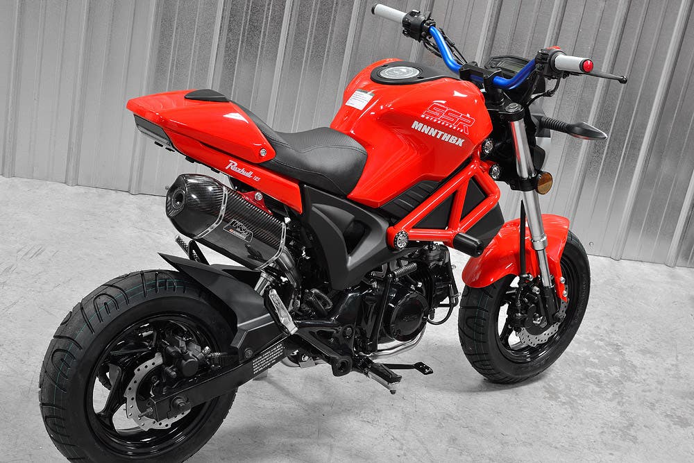 an SSR MNNTHBX motorbike with various small 3d printer parts