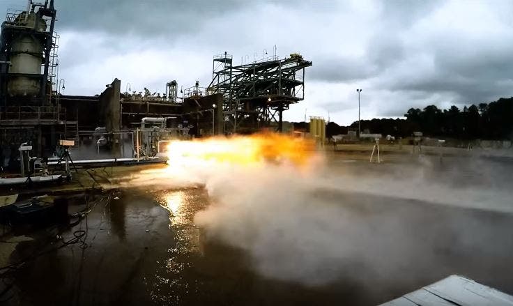 the nasa 3d printed rocket engine being tested