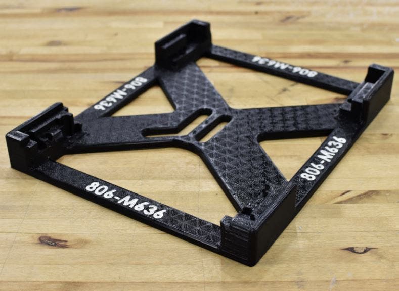 A 3D printed piece of frame.