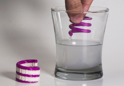 PVA removal being performed on a 3D printed piece.