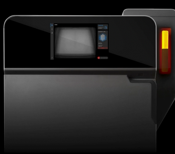 Timelapse of a SLS print taking place, seen through the live video recording on the printer interface.