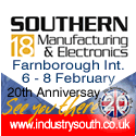advertising poster for the southern manufacturing and electronics exhibition