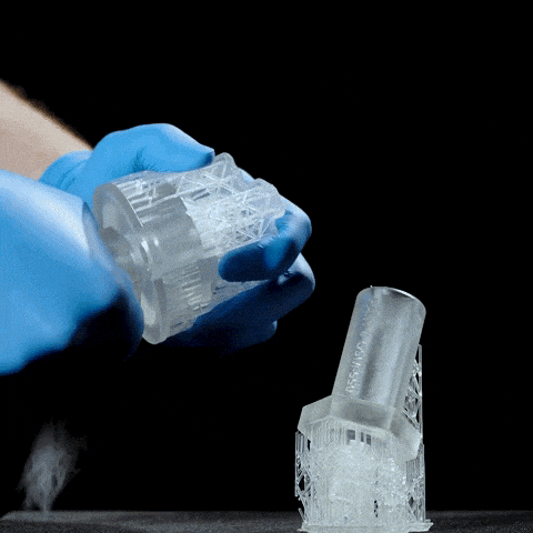 gif of person easily removing 3d printed supports