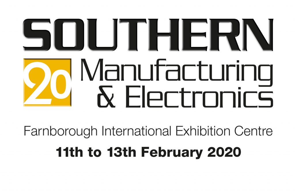 poster for the "southern manufacturing and electronics" tradeshow