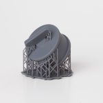 The reverse engineered part printed in Grey Resin