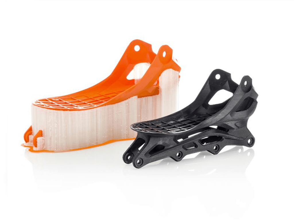 a pair of 3d printed parts created with an ultimaker in PVA