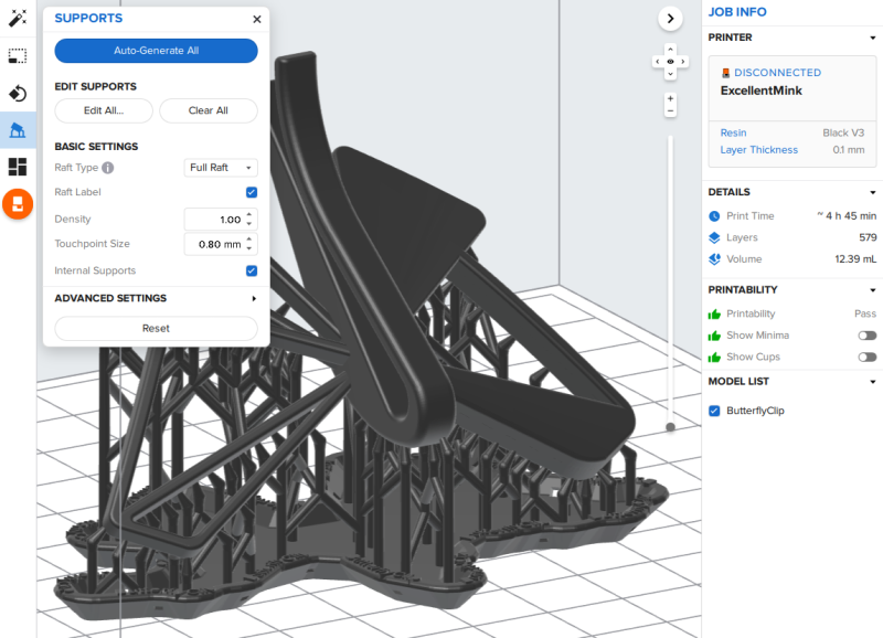 Formlabs preform rendering of a formlabs logo to be 3d printed