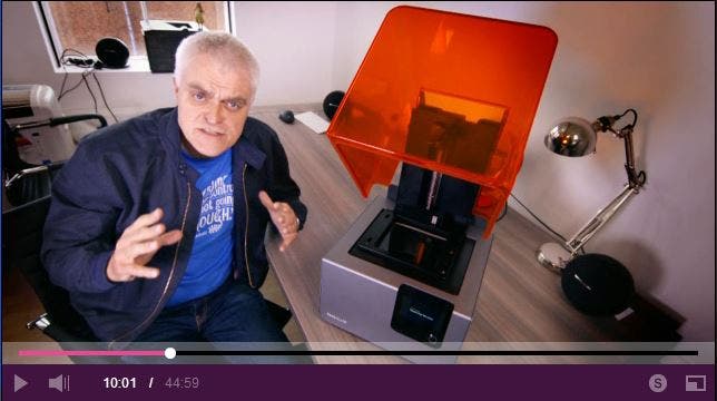 the formlabs form 2 3d printer being discussed by a gadget show tv presenter