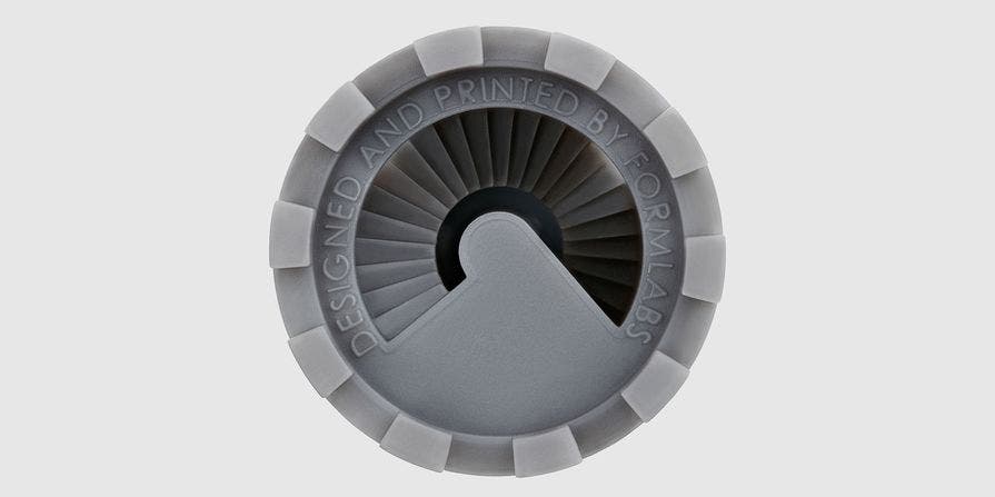 a 3d printed grey resin sample
