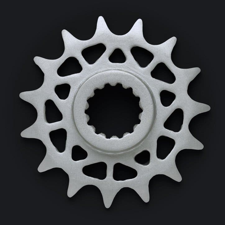 a 3d printed metal cog by the markforged metal x machine