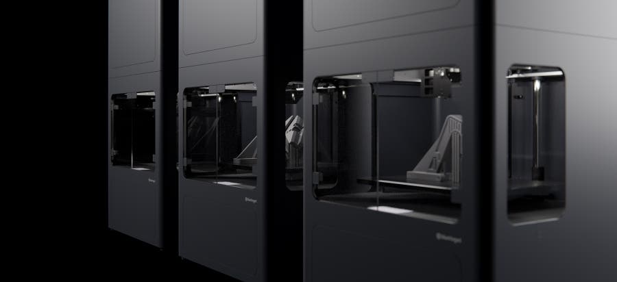 a row of markforged metal X 3d printers