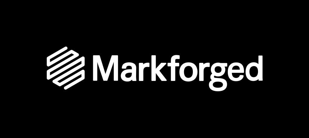 the markforged white on black banner