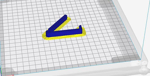 a CAD design of a clip-shaped part to be 3d printed