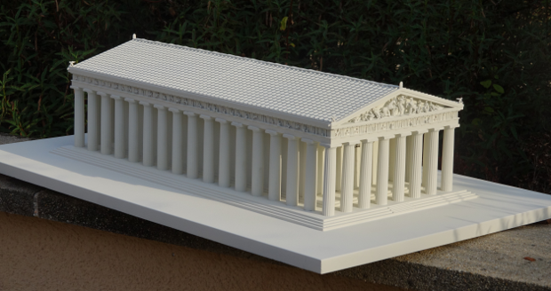 a 3d printed parthenon model