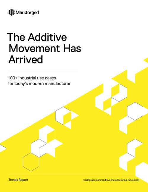 poster from markforged; "The additive movement has arrived"