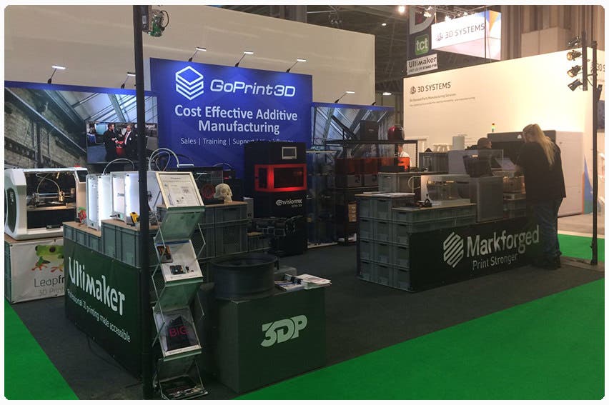 the additive-x/goprint3d stand at the TCT 2018 tradeshow