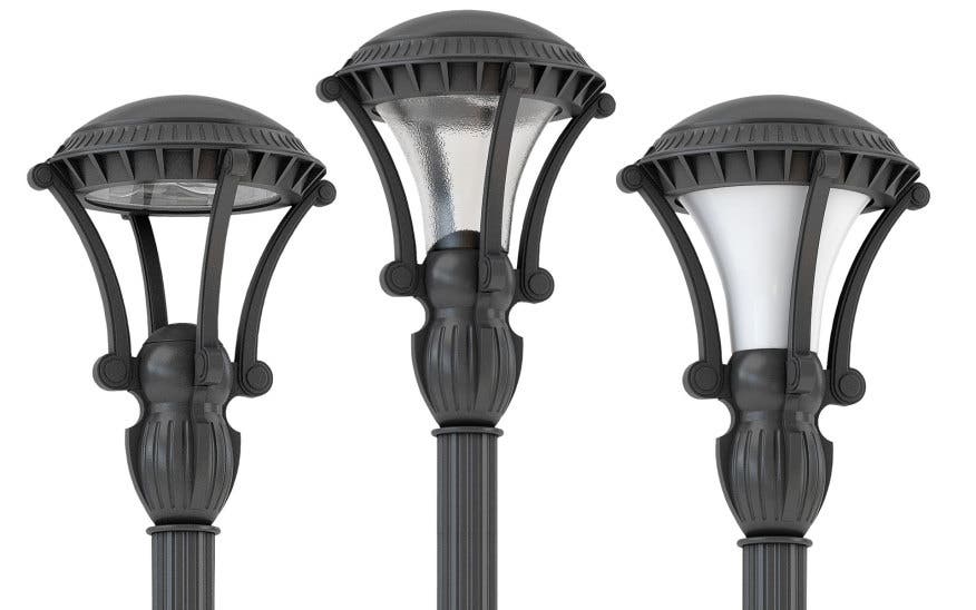 three of the 3d printed architectural lights