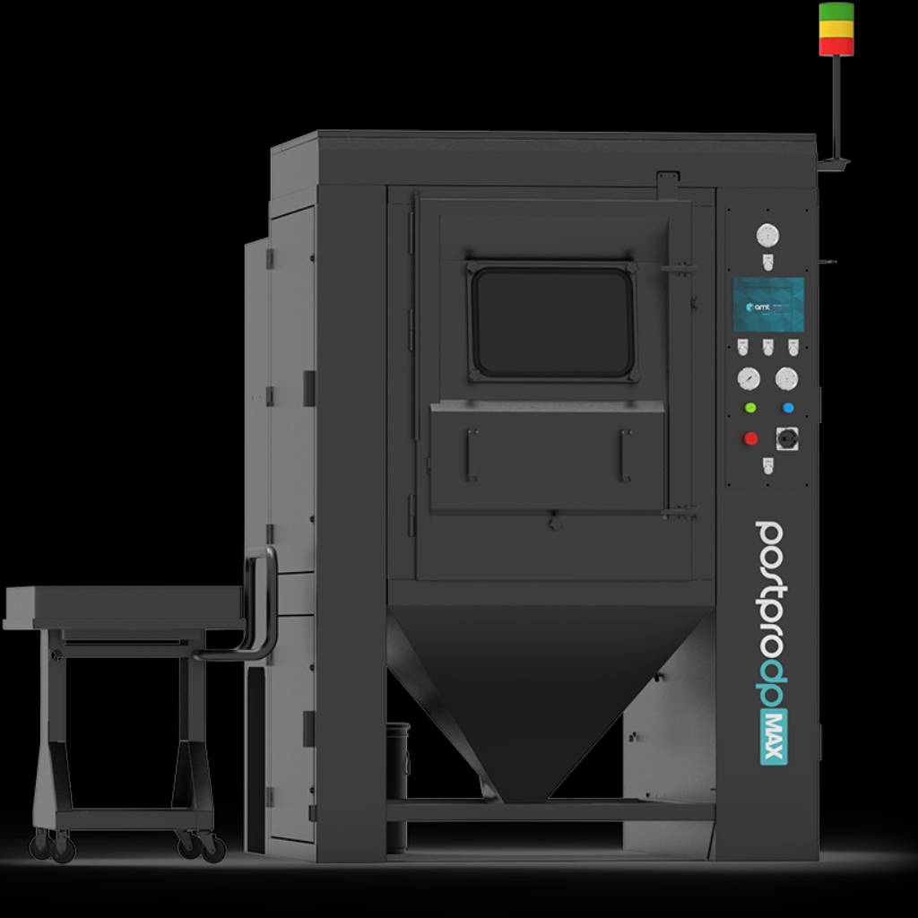 An AMT Post Pro DP Max machine for post-processing 3D printed parts.