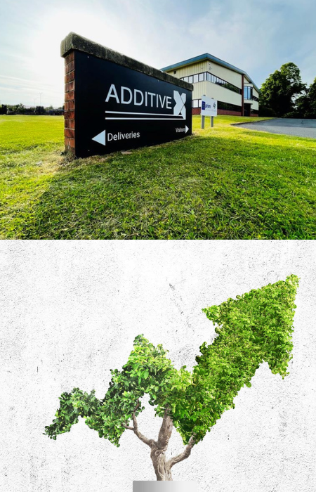 Photograph of the Additive-X building in summer tim.