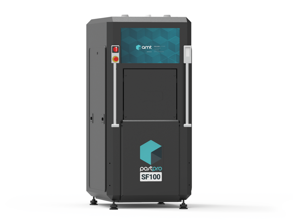 An AMT Post Pro SF100 machine for post processing parts.