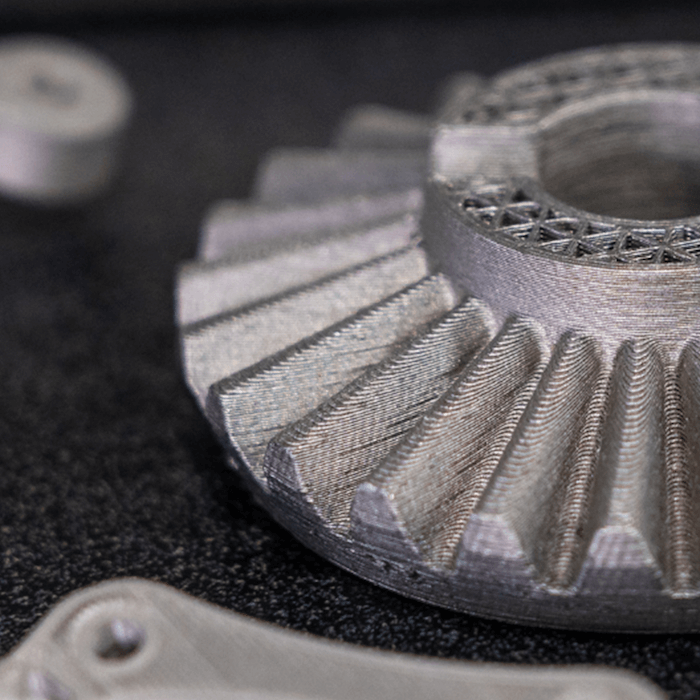 A 3D printed metal part.