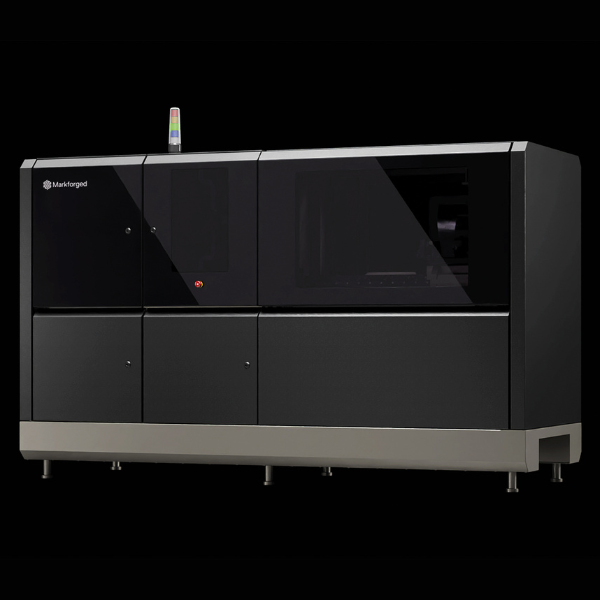 A Markforged PX100 3D printer with a dark background.