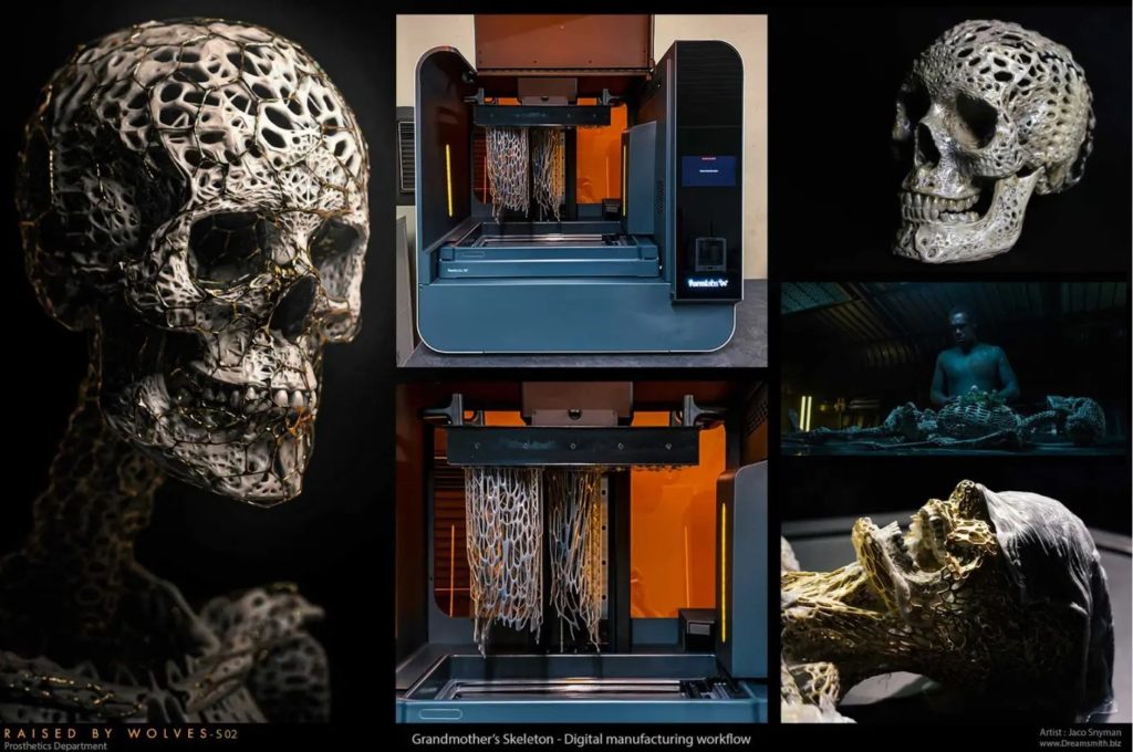 3D printed skeleton parts as a movie prop