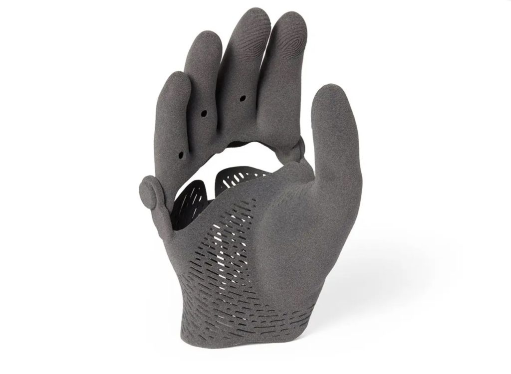 A Formlabs SLS 3D printed hand in TPU 90A.