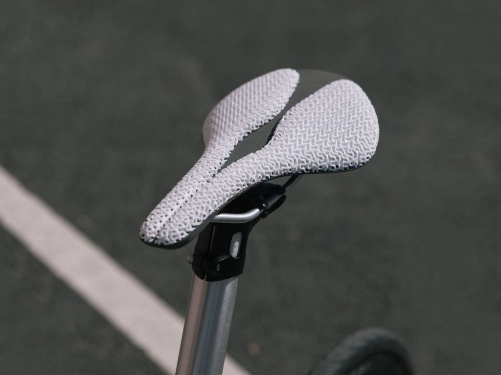 Formlabs Fuse 1 3D printed bicycle seat.