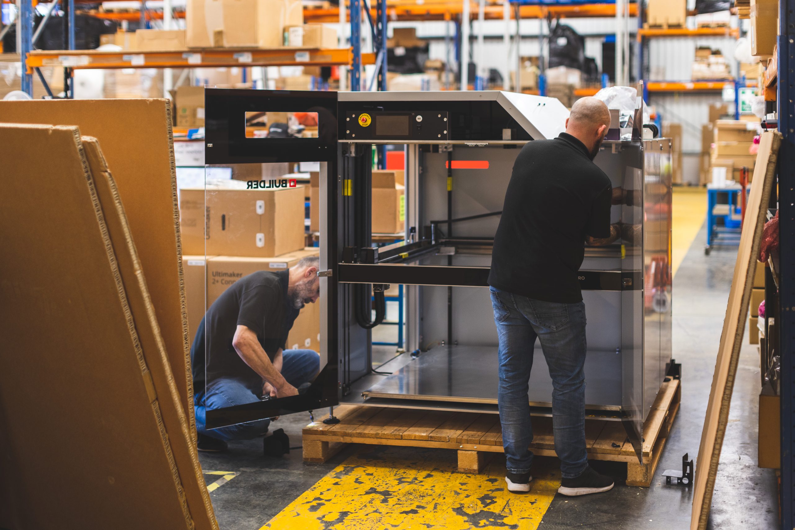 Builder printer in the warehouse