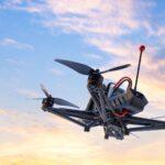 3D printed drone flying in the sky