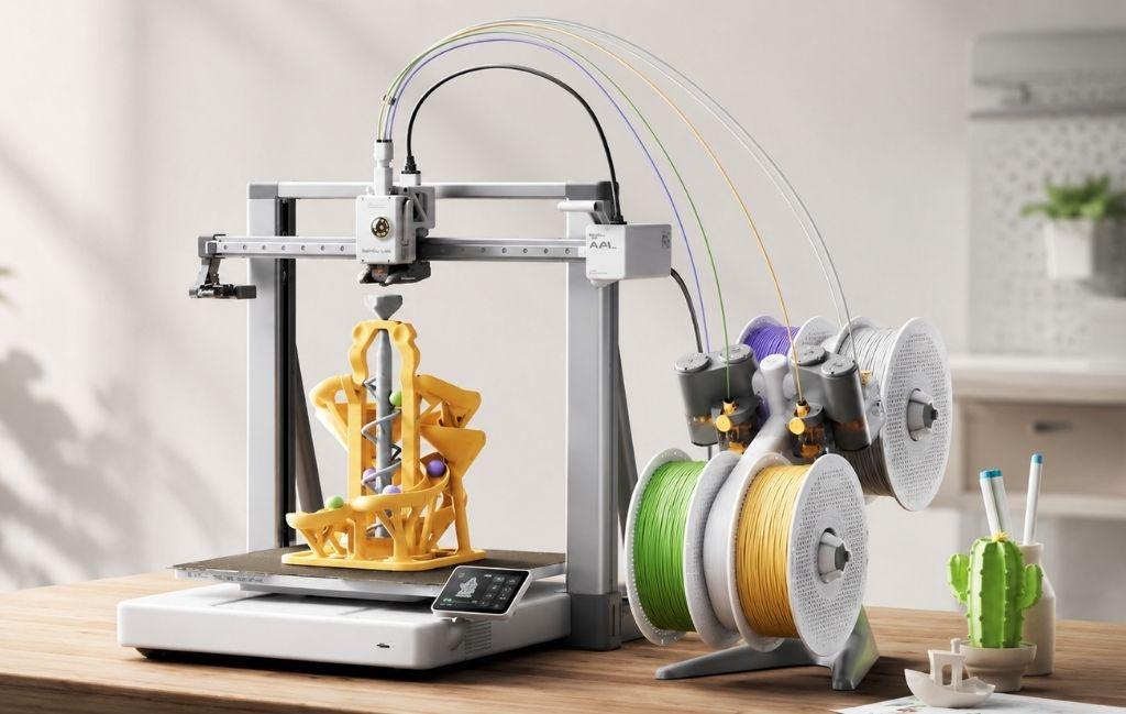 Bambu Lab A2L large bed 3D printer with its build plate