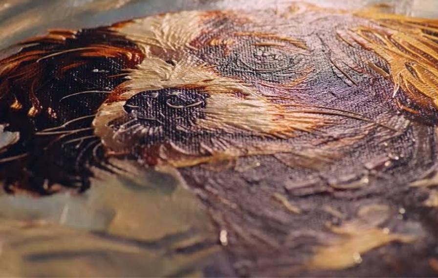 Close-up of a EufyMake E1 print showing raised 3D texture and full-colour detail